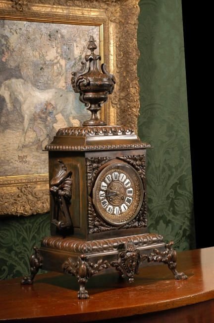 **Sold**  Antique French Bronze Bracket Clock